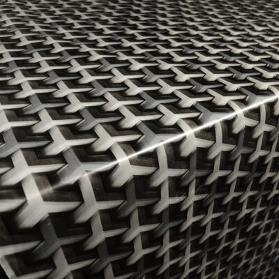 Voksdug med sort kube mønster