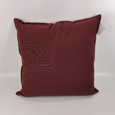 Sofa pude 45 x 45 cm bordeaux og hørlook 2 stk